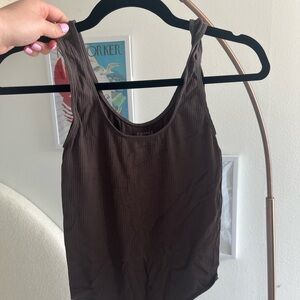 Skims Brown Ribbed Women's Tank Top